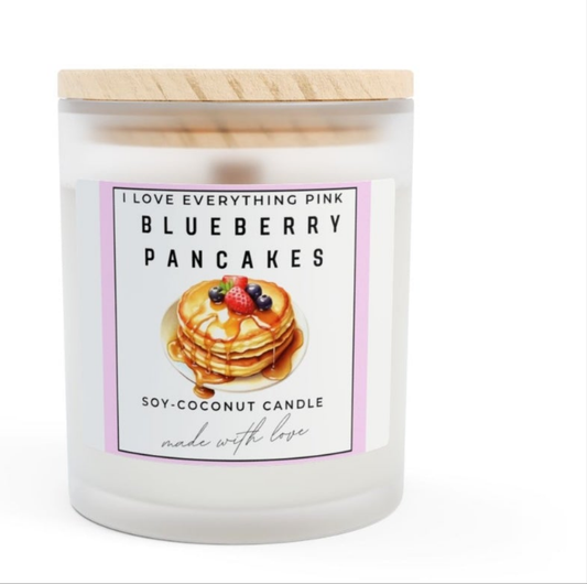 Blueberry Pancakes 8oz luxury soy-coconut candle: Fragrance
 blueberry pancakes  maple syrup and whipped vanilla cream