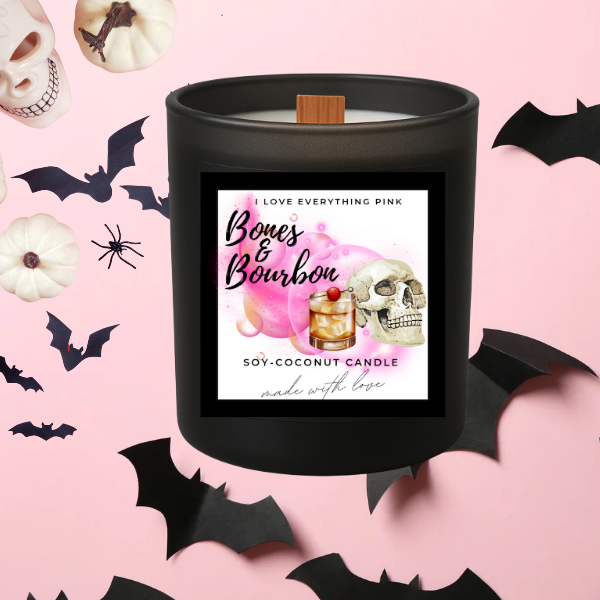 Wicked Pink Bundle – 4 for $50
Limited Edition Halloween Candle Set (7oz Each)

Pretty Witch:Pink Suga
 Bone &Bourbon :Kentucky Bourbon + Sweet Vanilla
 Forbidden Apple:Champagne, Apple, Honey
 Pumpkin from Hell – Pumpkin Pie Spices