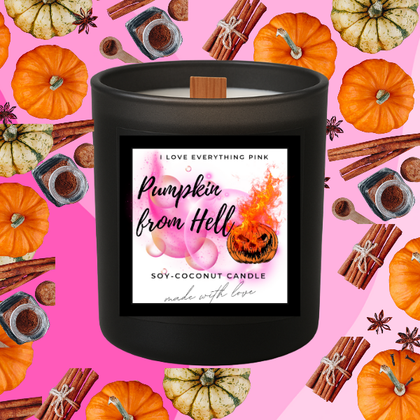 Pumpkin from hell 7oz Soy-Coconut candle 



Fragrance Notes:
Top: Pumpkin, Nutmeg
Middle: Cinnamon, Clove
Base: Brown Sugar, Vanilla Cream